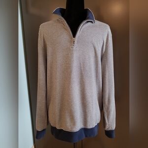 CHAPS striped quarter-zip pullover